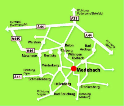 Karte Wirtschaftsstandort Medebach
