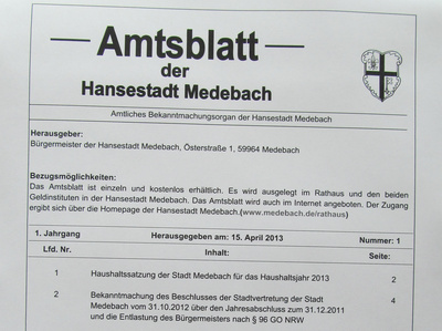 Amtsblatt Stadt Medebach