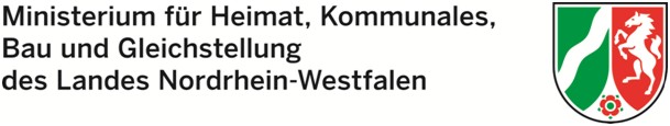 Logo: Ministerium für Heimat, Kommunales, Bau und Gleichstellung NRW