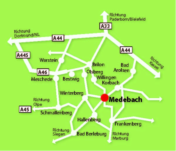 Karte Wirtschaftsstandort Medebach